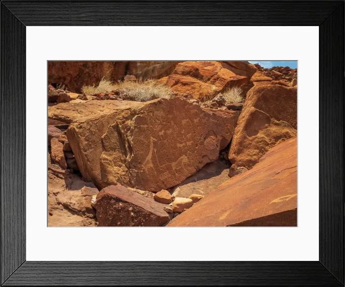 Framed Print : Africa, Namibia, Damaraland, Unesco World heritage site Twyfelfontein. The ancient rock engravings Framed Print : Africa, Namibia, Damaraland, Unesco World heritage site Twyfelfontein. The ancient rock engravings