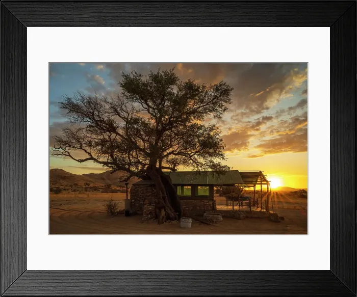 Framed Print : Africa, Namibia. Namib Naukluft area. A tent in Camp Gecko