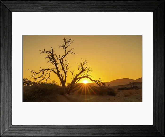 Framed Print : Africa, Namibia. Namib Naukluft National park. Sunset in the Sossusvlei area