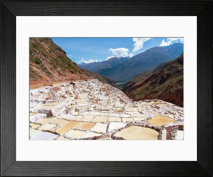 Framed Print : Maras salt marsh terraces, Salinas de Maras, Cuzco Region, Peru Framed Print : Maras salt marsh terraces, Salinas de Maras, Cuzco Region, Peru