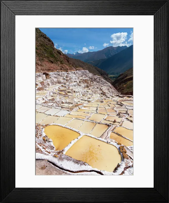 Framed Print : Maras salt marsh terraces, Salinas de Maras, Cuzco Region, Peru Framed Print : Maras salt marsh terraces, Salinas de Maras, Cuzco Region, Peru
