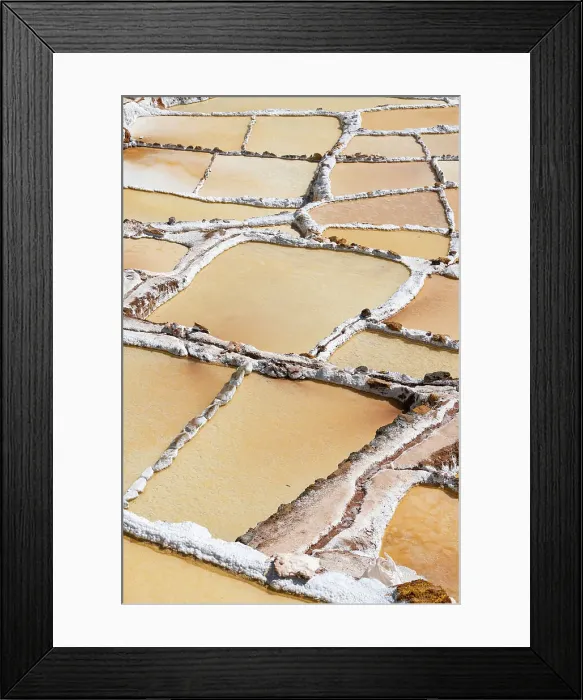 Framed Print : Detail of field at Maras salt marsh terraces, Salinas de Maras, Cuzco Region, Peru Framed Print : Detail of field at Maras salt marsh terraces, Salinas de Maras, Cuzco Region, Peru