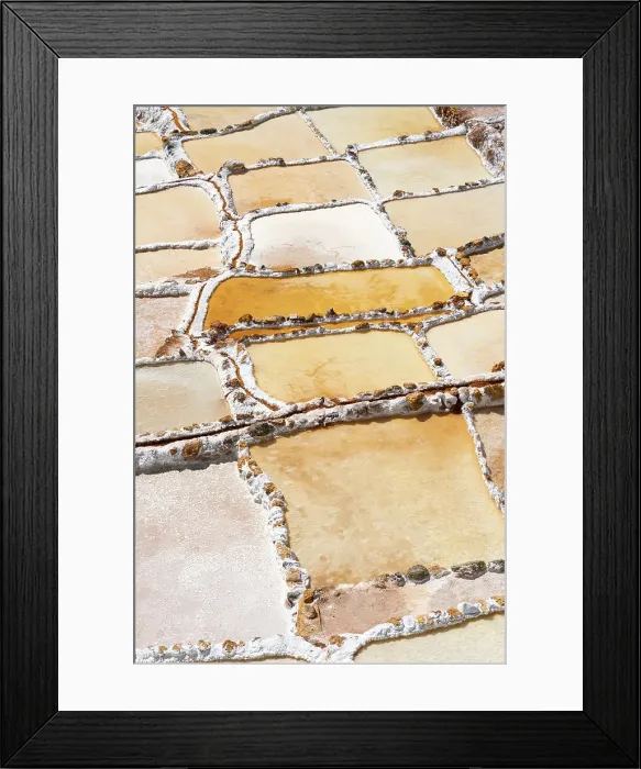 Framed Print : Detail of fields at Maras salt marsh terraces, Salinas de Maras, Cuzco Region, Peru Framed Print : Detail of fields at Maras salt marsh terraces, Salinas de Maras, Cuzco Region, Peru