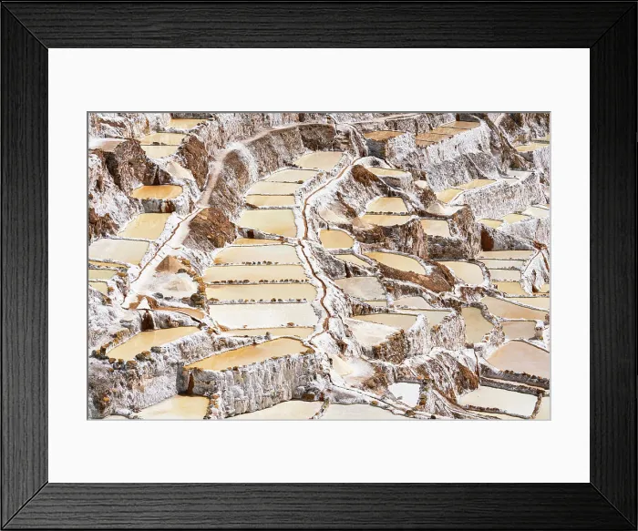 Framed Print : Maras salt marsh terraces, Salinas de Maras, Cuzco Region, Peru Framed Print : Maras salt marsh terraces, Salinas de Maras, Cuzco Region, Peru
