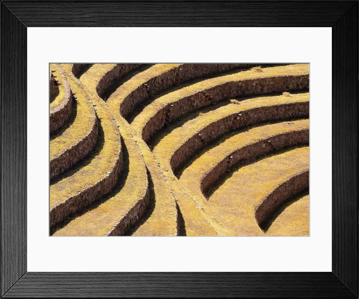 Framed Print : Abstract of terraces in Moray, Sacred Valley, Urubamba Province, Cusco Region, Peru Framed Print : Abstract of terraces in Moray, Sacred Valley, Urubamba Province, Cusco Region, Peru