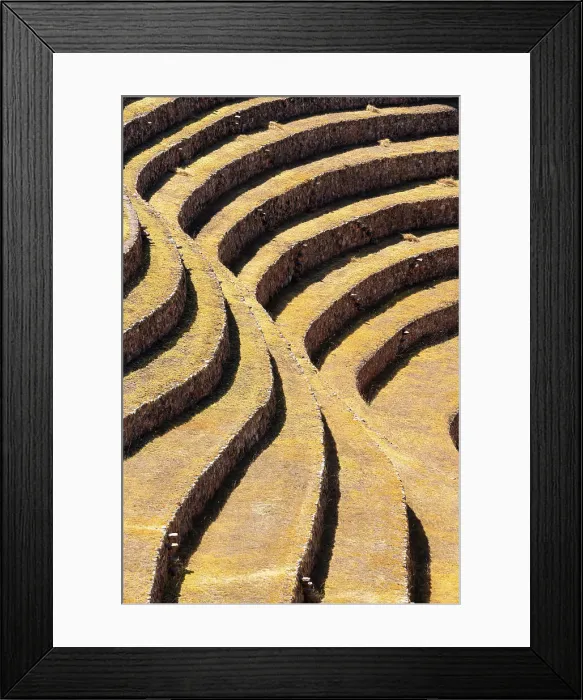 Framed Print : Abstract of terraces in Moray, Sacred Valley, Urubamba Province, Cusco Region, Peru Framed Print : Abstract of terraces in Moray, Sacred Valley, Urubamba Province, Cusco Region, Peru