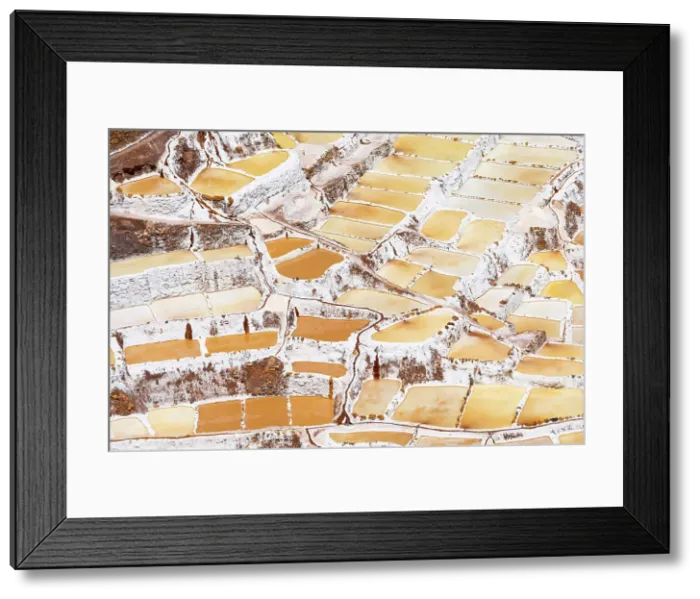 Framed Print : High angle view of Maras salt marsh terraces, Salinas de Maras, Cuzco Region, Peru Framed Print : High angle view of Maras salt marsh terraces, Salinas de Maras, Cuzco Region, Peru