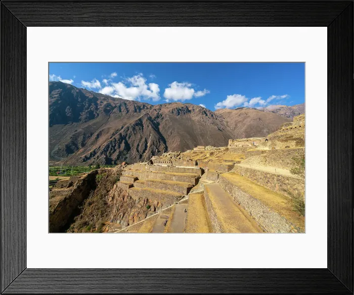 Framed Print : Terraces and ruins at archeological site of UNESCO, Ollantaytambo, Ollantaytambo District, Sacred Valley, Urubamba Province, Cusco Region, Peru Framed Print : Terraces and ruins at archeological site of UNESCO, Ollantaytambo, Ollantaytambo District, Sacred Valley, Urubamba Province, Cusco Region, Peru