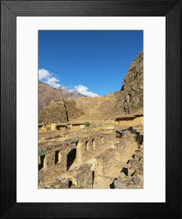 Framed Print : Terraces and ruins at archeological site of UNESCO, Ollantaytambo, Ollantaytambo District, Sacred Valley, Urubamba Province, Cusco Region, Peru Framed Print : Terraces and ruins at archeological site of UNESCO, Ollantaytambo, Ollantaytambo District, Sacred Valley, Urubamba Province, Cusco Region, Peru