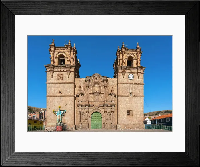 Framed Print : Facade of Puno Cathedral, Puno, Puno Province, Puno Region, Peru