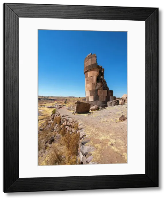 Framed Print : Ancient burial ground Sillustani featuring cylindrical funerary towers, Puno, Atuncolla District, Puno Province, Puno Region, Peru Framed Print : Ancient burial ground Sillustani featuring cylindrical funerary towers, Puno, Atuncolla District, Puno Province, Puno Region, Peru