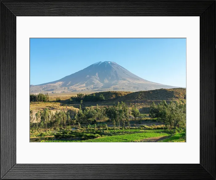 Framed Print : El Misti volcano and terraced fields, Chiguata, Salinas y Aguada Blanca National Reserve, Arequipa Province, Arequipa Region, Peru Framed Print : El Misti volcano and terraced fields, Chiguata, Salinas y Aguada Blanca National Reserve, Arequipa Province, Arequipa Region, Peru