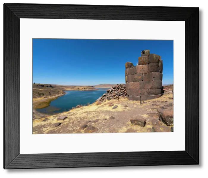 Framed Print : Ancient burial ground Sillustani featuring cylindrical funerary towers and Laguna Umayo, Puno, Atuncolla District, Puno Province, Puno Region, Peru Framed Print : Ancient burial ground Sillustani featuring cylindrical funerary towers and Laguna Umayo, Puno, Atuncolla District, Puno Province, Puno Region, Peru