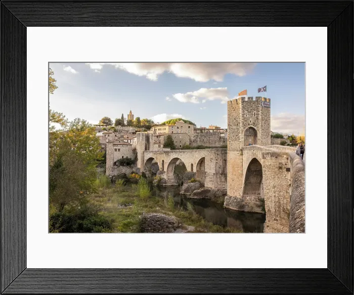 Framed Print : Spain, Catalonia, Besalu, The bridge of Besalu on El Fluvia river Framed Print : Spain, Catalonia, Besalu, The bridge of Besalu on El Fluvia river