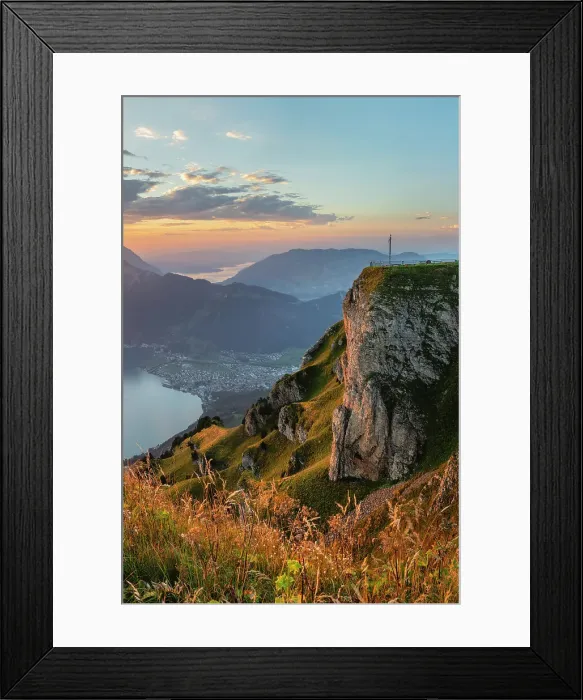 Framed Print : View from Fronalpstock on Lake Lucerne, Morschach, Canton Schwyz, Switzerland Framed Print : View from Fronalpstock on Lake Lucerne, Morschach, Canton Schwyz, Switzerland