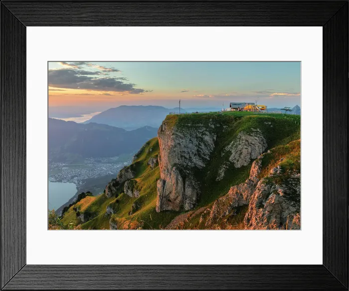 Framed Print : View from Fronalpstock on Lake Lucerne, Morschach, Canton Schwyz, Switzerland