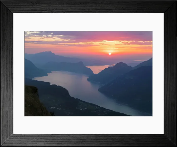 Framed Print : View from Fronalpstock on Lake Lucerne, Morschach, Canton Schwyz, Switzerland