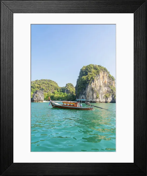 Framed Print : Long tail boat at Hong Island, Krabi, Thailand Framed Print : Long tail boat at Hong Island, Krabi, Thailand