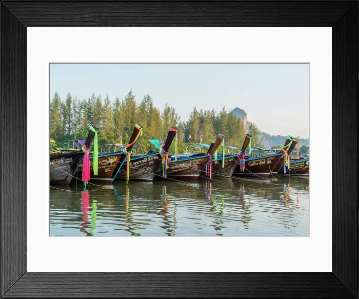 Framed Print : Traditional long tail boats at Nopharat Thara, Ao Nang, Krabi, Thailand Framed Print : Traditional long tail boats at Nopharat Thara, Ao Nang, Krabi, Thailand