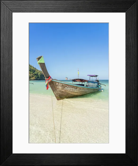 Framed Print : Long tail boat on Tub Island, Ao Nang, Krabi, Thailand Framed Print : Long tail boat on Tub Island, Ao Nang, Krabi, Thailand