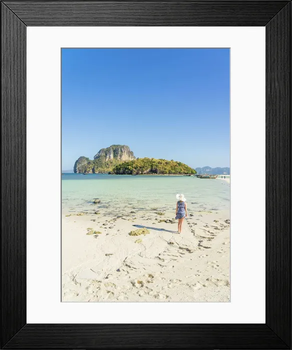 Framed Print : A woman on Tub Island, Ao Nang, Krabi, Thailand (MR)