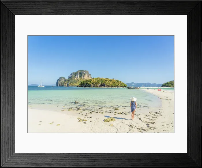 Framed Print : A woman on Tub Island, Ao Nang, Krabi, Thailand (MR)