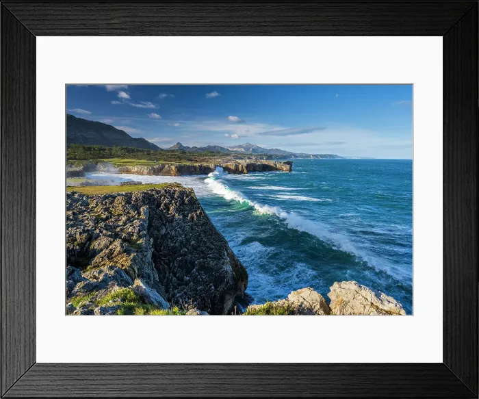 Framed Print : Stormy waves at Punta de Guadamia, Asturias, Spain Framed Print : Stormy waves at Punta de Guadamia, Asturias, Spain