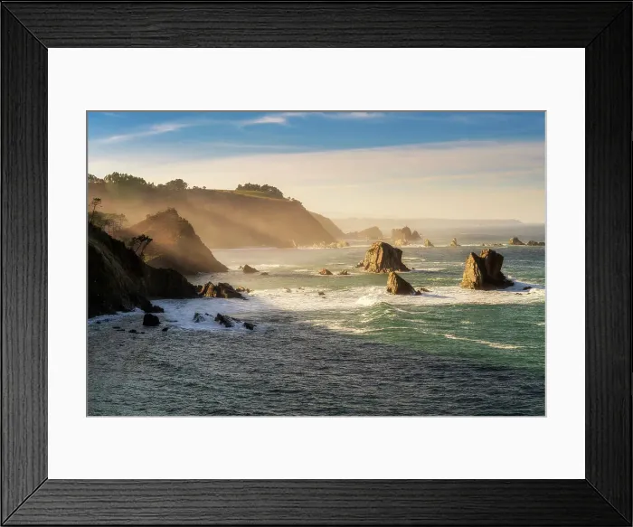 Framed Print : Sea stacks, Playa del Silencio, Cudillero, Asturias, Spain Framed Print : Sea stacks, Playa del Silencio, Cudillero, Asturias, Spain
