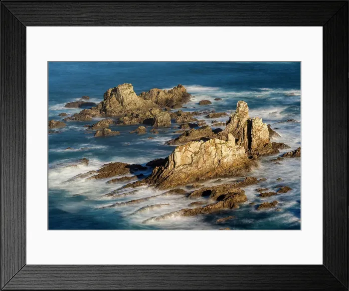 Framed Print : Rocky islets at Playa Gueirua, Cudillero, Asturias, Spain Framed Print : Rocky islets at Playa Gueirua, Cudillero, Asturias, Spain