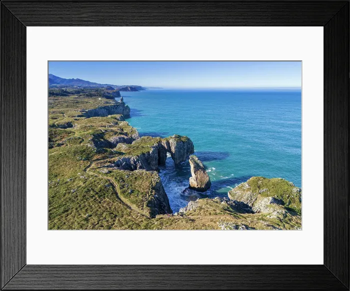 Framed Print : Scenic cliffed coast, Pena Flecha, Cuerres, Asturias, Spain Framed Print : Scenic cliffed coast, Pena Flecha, Cuerres, Asturias, Spain