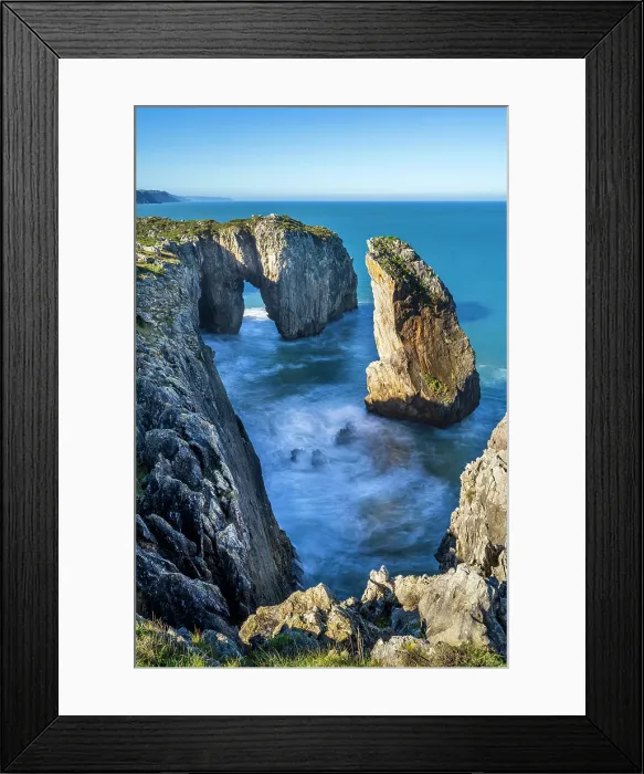 Framed Print : Scenic cliffed coast, Pena Flecha, Cuerres, Asturias, Spain Framed Print : Scenic cliffed coast, Pena Flecha, Cuerres, Asturias, Spain