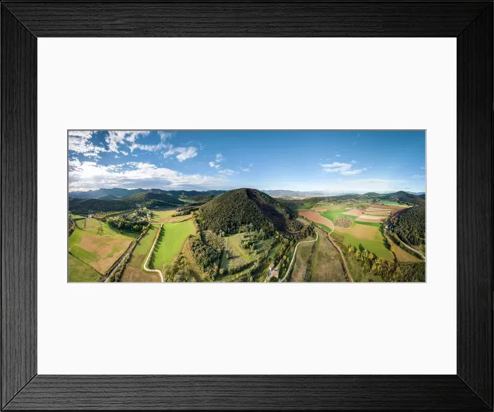 Framed Print : Spain, Catalonia, Olot, Elevated view of the Croscat volcano Framed Print : Spain, Catalonia, Olot, Elevated view of the Croscat volcano