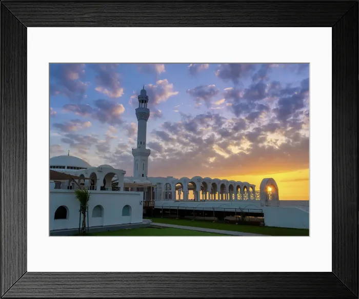 Framed Print : Al Rahmah Mosque, Jeddah Corniche, Jeddah, Makkah Province, Saudi Arabia