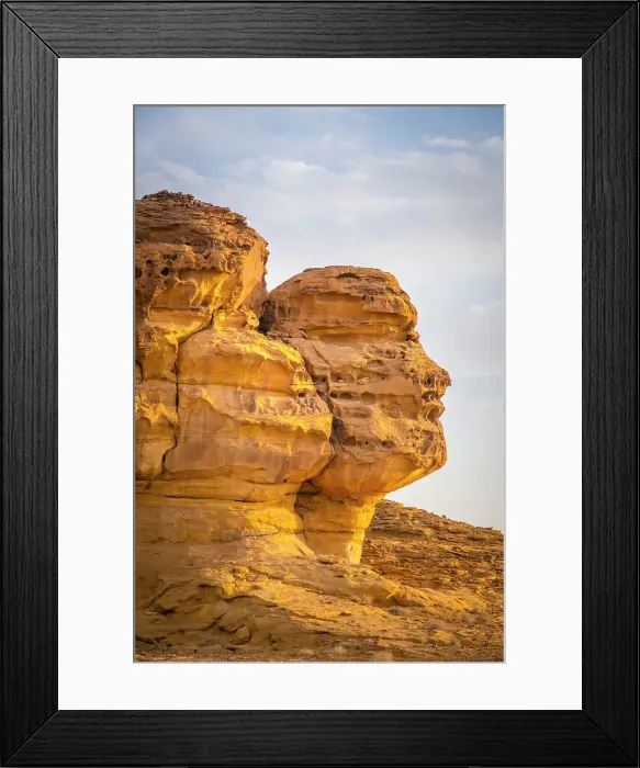Framed Print : Sandstone rock formation, Hegra (Mada'in Salih / Al-Hijr) archaeological site (UNESCO World Heritage Site), Al-Ula, Medina Province, Saudi Arabia Framed Print : Sandstone rock formation, Hegra (Mada'in Salih / Al-Hijr) archaeological site (UNESCO World Heritage Site), Al-Ula, Medina Province, Saudi Arabia