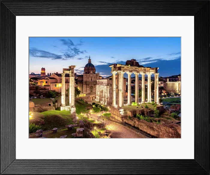 Framed Print : Imperial Roman Forums at dusk, Rome, Italy Framed Print : Imperial Roman Forums at dusk, Rome, Italy