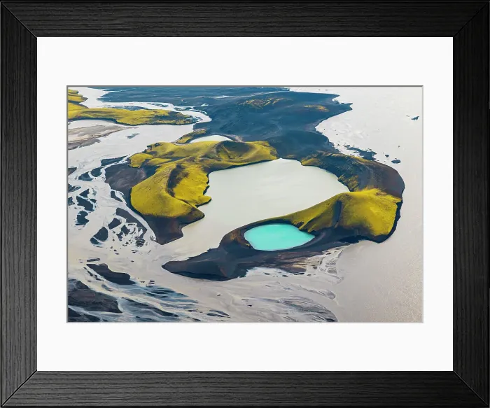Framed Print : Torquoise volcanic Skafta lake in icelandic highlands, Iceland Framed Print : Torquoise volcanic Skafta lake in icelandic highlands, Iceland