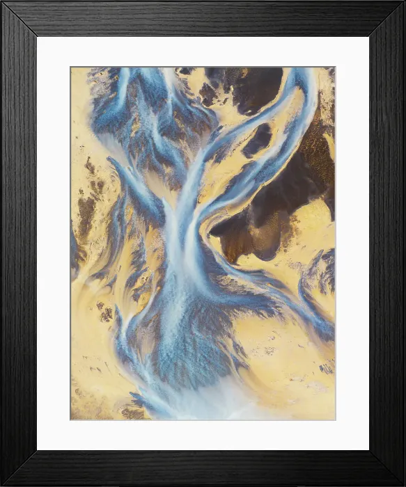 Framed Print : River in the summer day along the icleandic southern coast, Iceland