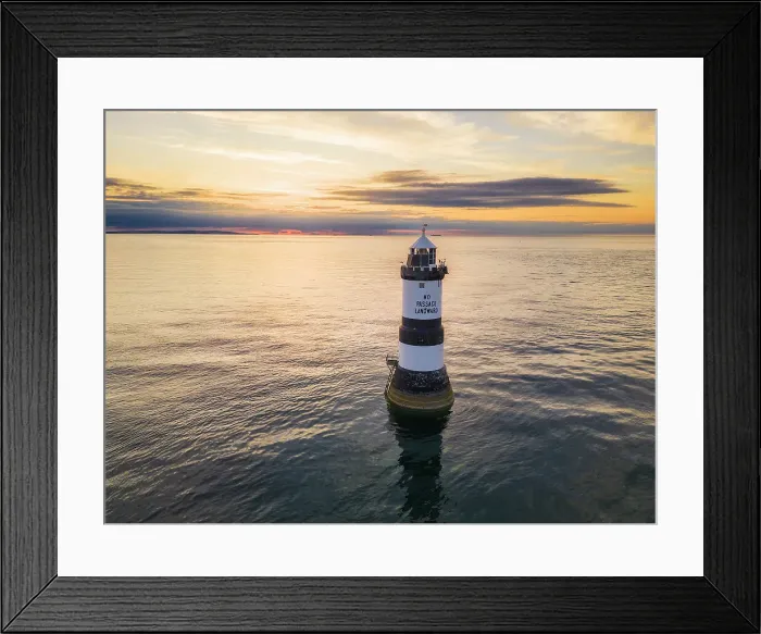 Framed Print : Aerial view of Trwyn Du Lighthouse at sunset, Llangoed, Gwynedd, Anglesey, Wales, Great Britain, United Kingdom Framed Print : Aerial view of Trwyn Du Lighthouse at sunset, Llangoed, Gwynedd, Anglesey, Wales, Great Britain, United Kingdom