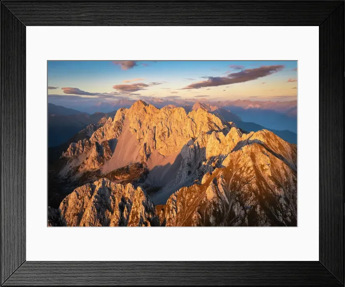 Framed Print : Aerial view of the Corna di San Fermo and Cima Moren, part of Pizzo Camino, at sunset. Borno, Valcamonica, brescia district, Lombardy, Italy Framed Print : Aerial view of the Corna di San Fermo and Cima Moren, part of Pizzo Camino, at sunset. Borno, Valcamonica, brescia district, Lombardy, Italy
