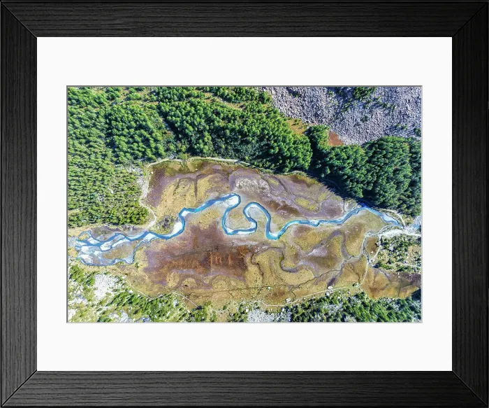 Framed Print : Aerial view of the winding Duino river in autumn in Preda Rossa valley. Val Masino, Sondrio province, Lombardy, Italy Framed Print : Aerial view of the winding Duino river in autumn in Preda Rossa valley. Val Masino, Sondrio province, Lombardy, Italy
