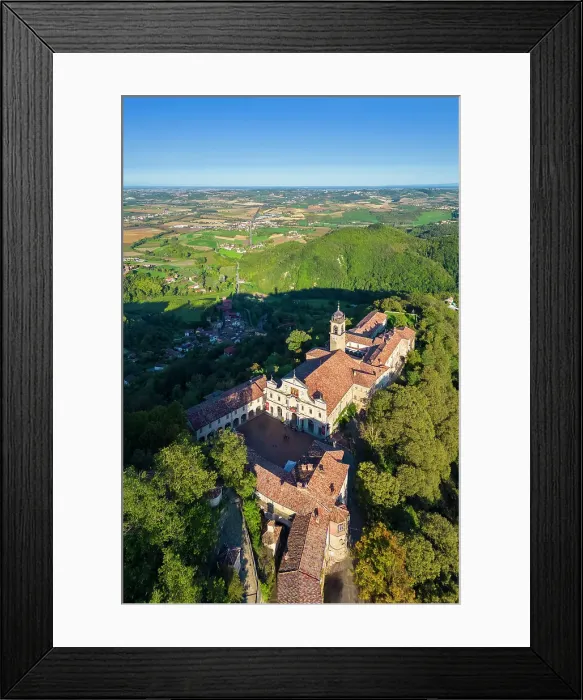Framed Print : Aerial view of the Sacro Monte of Crea, Alessandria district, Piedmont, Italy