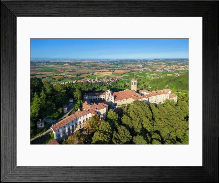 Framed Print : Aerial view of the Sacro Monte of Crea, Alessandria district, Piedmont, Italy