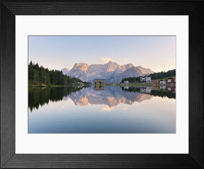 Framed Print : A quiet sunset in Misurina, Dolomites, Auronzo di Cadore, Belluno province, Veneto, Italy