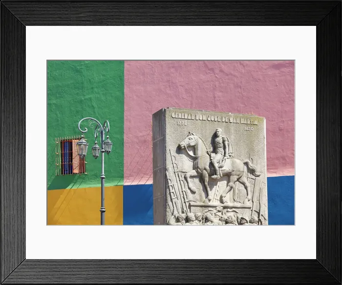 Framed Print : A sculpture in homage to the General San Martin at the Caminito de la Boca, Buenos Aires, Argentina Framed Print : A sculpture in homage to the General San Martin at the Caminito de la Boca, Buenos Aires, Argentina