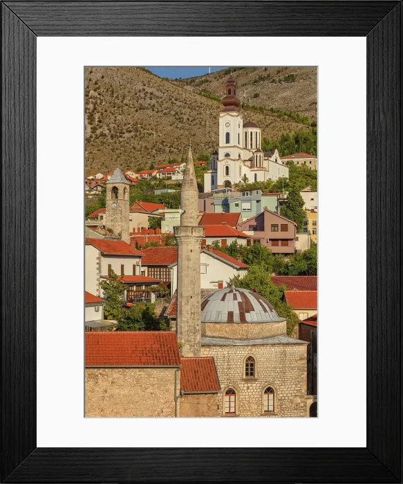 Framed Print : Cityscape of Mostar, Bosnia Framed Print : Cityscape of Mostar, Bosnia