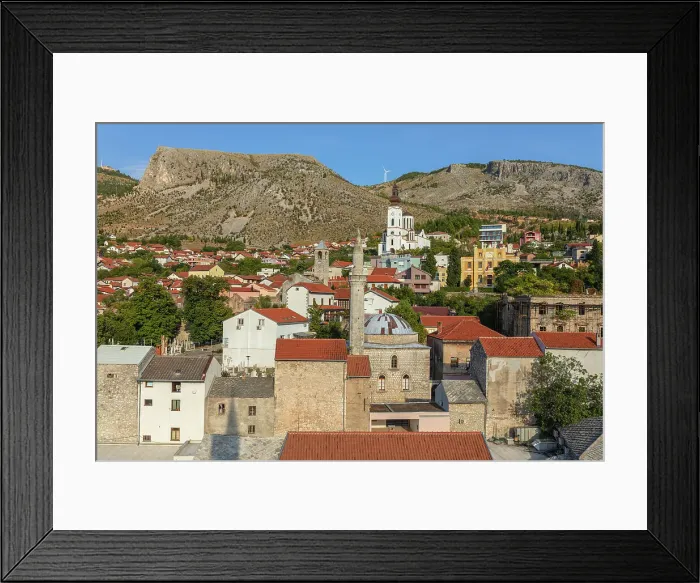 Framed Print : Cityscape of Mostar, Bosnia Framed Print : Cityscape of Mostar, Bosnia