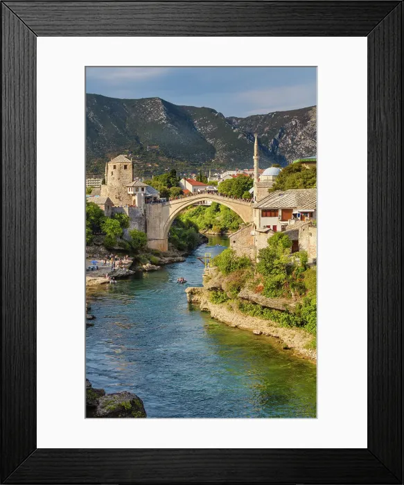 Framed Print : Stari most, Old Bridge, 16th century Ottoman bridge, Mostar, Bosnia Framed Print : Stari most, Old Bridge, 16th century Ottoman bridge, Mostar, Bosnia