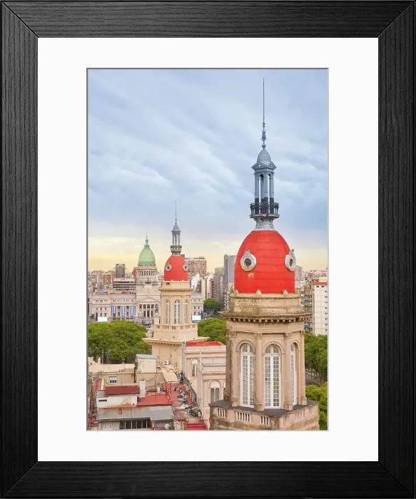 Framed Print : The domes of the National Congress and La inmobiliaria building at dusk, with a strormy sky, Monserrat, Buenos Aires, Argentina Framed Print : The domes of the National Congress and La inmobiliaria building at dusk, with a strormy sky, Monserrat, Buenos Aires, Argentina