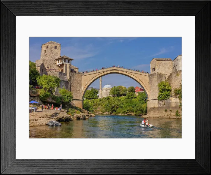 Framed Print : Stari most, Old Bridge, 16th century Ottoman bridge, Mostar, Bosnia