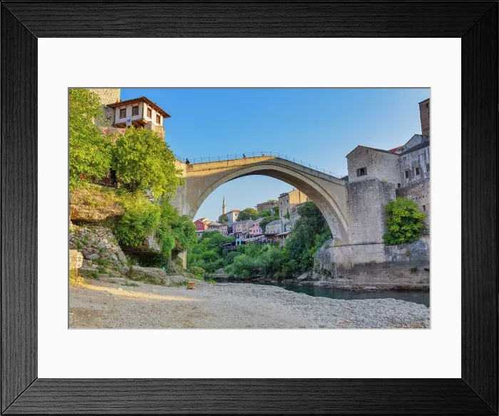 Framed Print : Stari most, Old Bridge, 16th century Ottoman bridge, Mostar, Bosnia